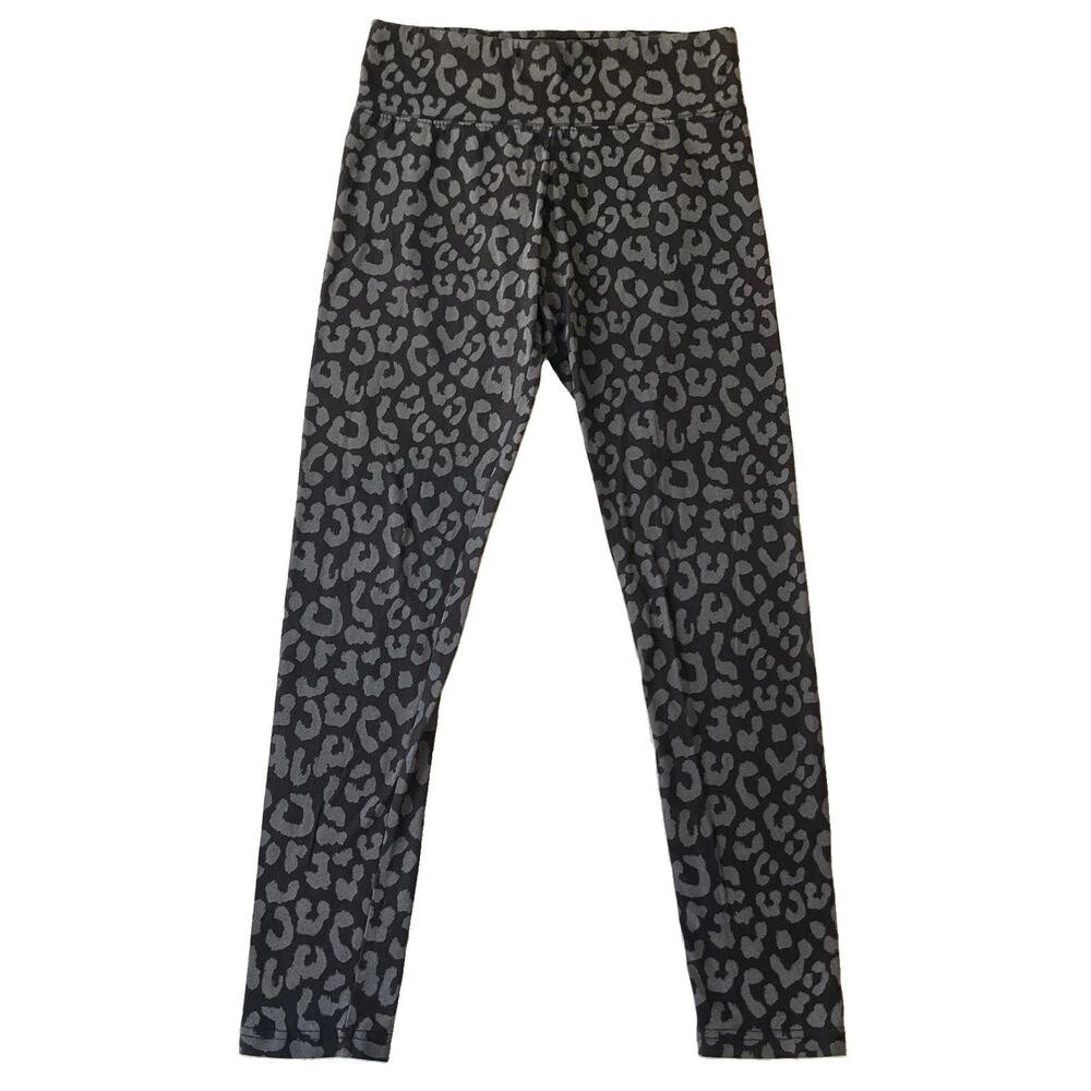 Justice Girls Activewear Pants 14/16 Black Animal Print Yoga Legging 25" Inseam